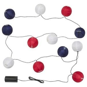 IKEA Knorralg Solvinden LED String Light, 12 Lights Red Blue White July 4th New